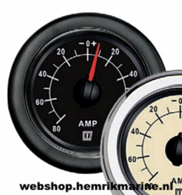 Vetus Amperemeter 12/24V 50Amp Zwart