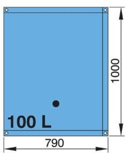 VETUS 100 l drinkwatertank, incl. 16/38 mm slangaansluitingen