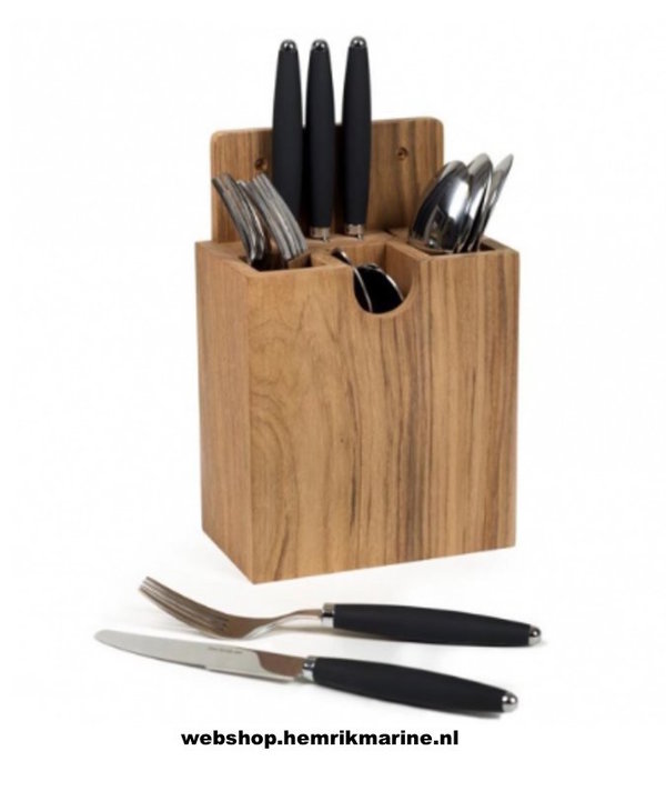 Maak de inrichting van je keuken of kombuis compleet met deze handige bestekbak. Het ontwerp is zo ingedeeld dat messen, vorken en lepels zeevast en geordend opgeborgen kunnen worden. 