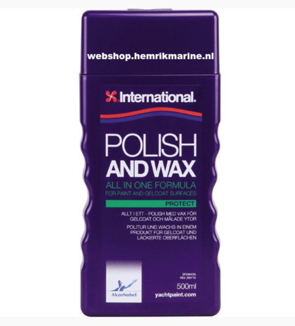 Polish and Wax is een reiniger, ontvetter en schuurmiddel in één. Wordt gebruikt voor snel en eenvoudig reinigen, polijsten en waxen van verweerde gelcoat en geschilderde oppervlakken. Voor hand of machine gebruik (800-1000 tpm).
