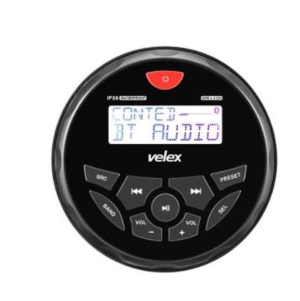 VELEX MARINE RADIO VX150 BLACK DAB+  B89 X D105 MM