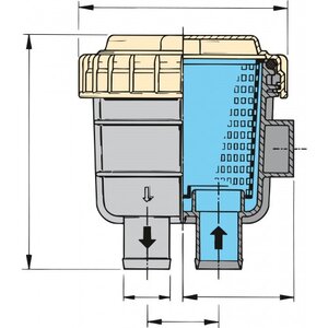 VETUS koelwaterfilter type 330, voor 32 mm slang